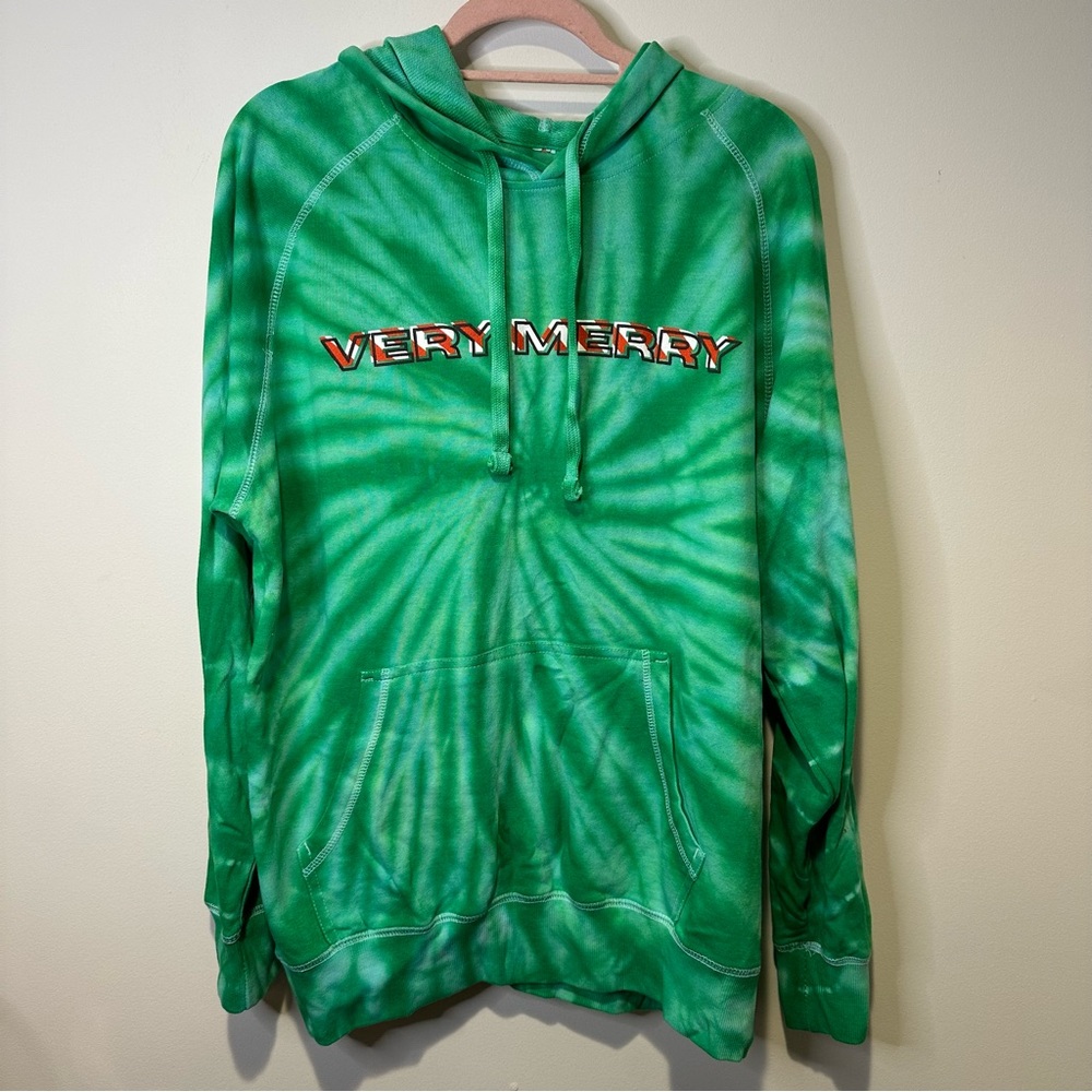 the lost bros disney very merry christmas tie dye hoodie sweatshirt size large